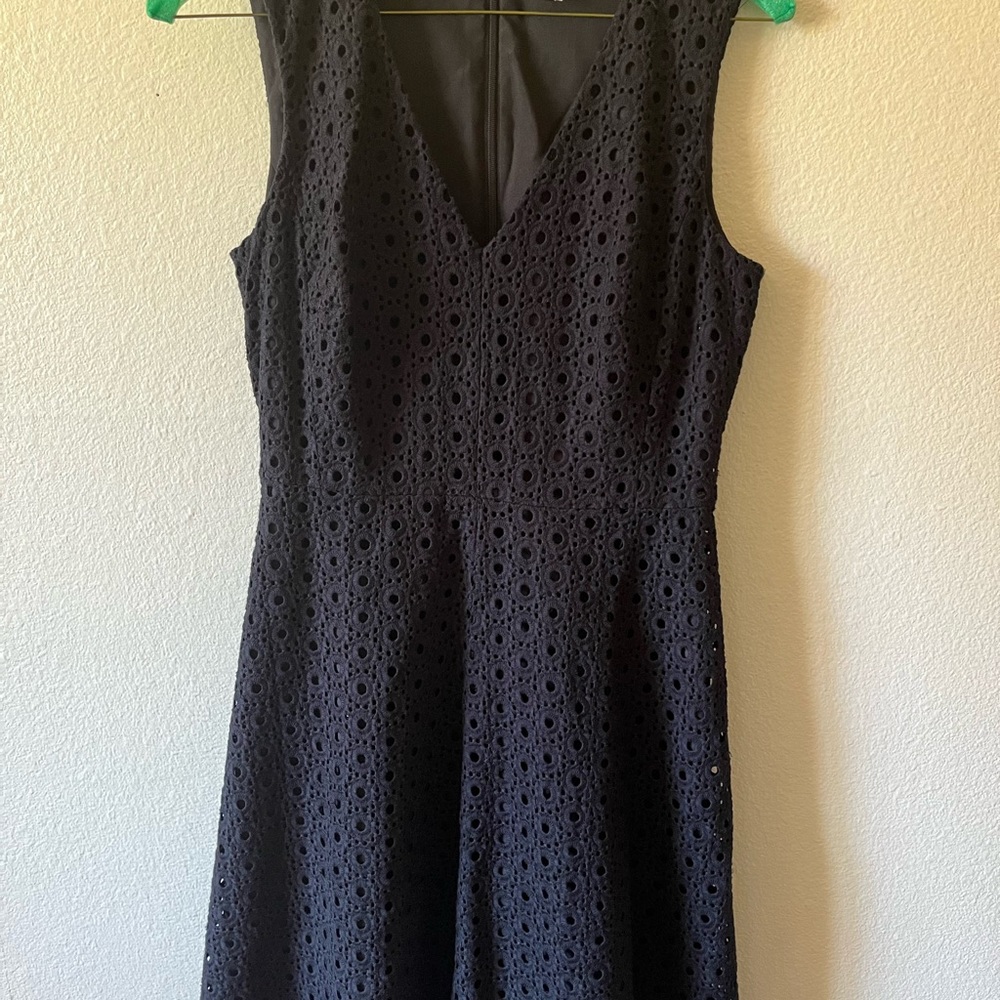 Halogen Black Sheath Mini Dress V-Neck Sleeveless